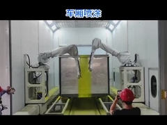 Роботы для покраски Techfly на вагоне с боковыми 7-ми прицепами на 5 сторон